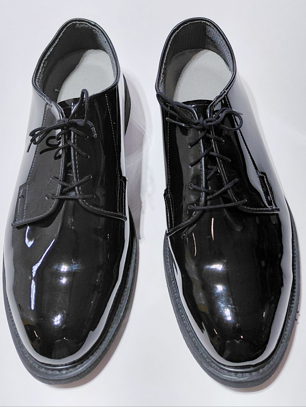 BATES LITES Men's Black Lace Up High Gloss Oxford Shoe Size 12
